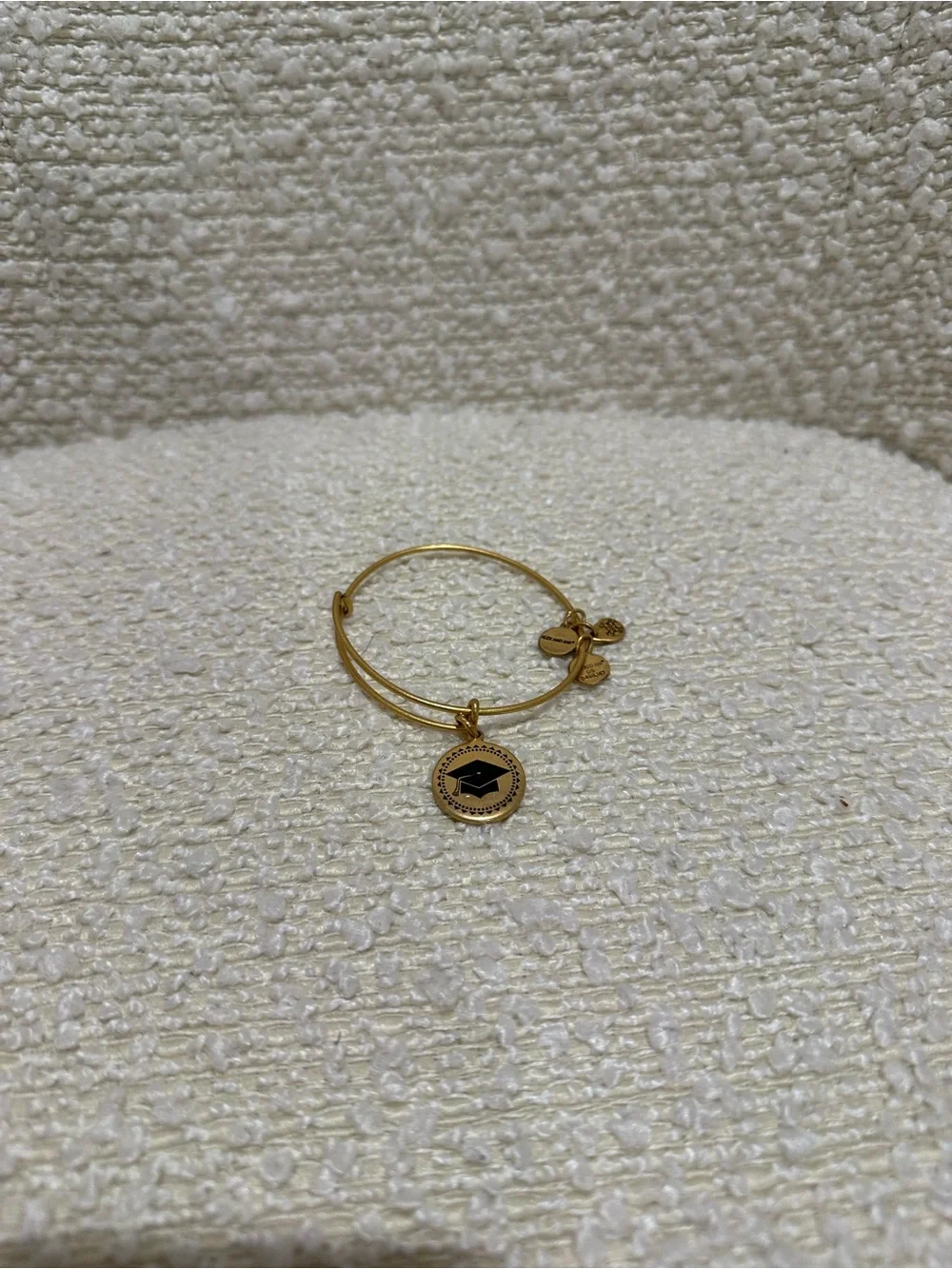 Alex and Ani Gold-Tone Graduation Cap Charm Bangle Bracelet